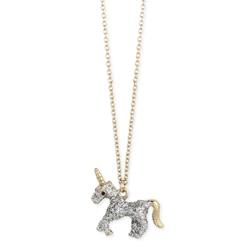 Zad Jewelry Magical Unicorn Pendant Necklace, Glitter