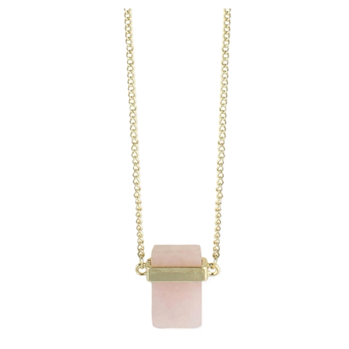 Zad Jewelry Love Stone Rose Quartz Long Necklace