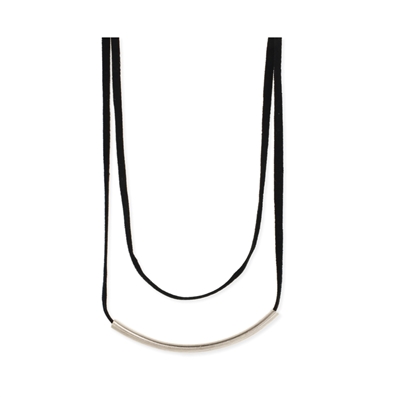 Zad Jewelry 'Nyx' Gold Bar Double Layer Suede Choker