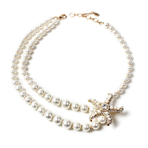 Amrita Singh Starfish Mauritius Port Simulated Pearl Necklace