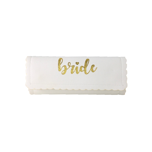 Bride Scalloped Jewelry Roll Travel Case