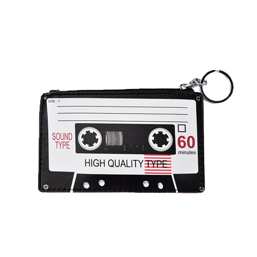 Retro Cassette Tape Coin Purse Key Ring Blank Tape