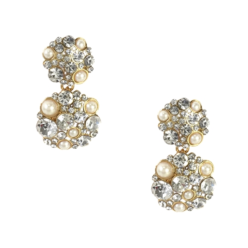 Kate Spade Pick A Pearl Crystal Cluster Drop Earrings