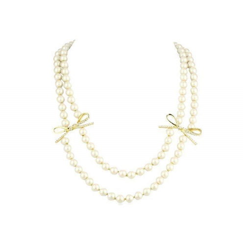 Kate Spade Skinny Mini Long Double Row Simulated Pearl Necklace