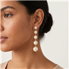 Kate Spade New York long linear drop earrings featuring five graduated ivory glass pearls connected vertically in an elegant 3.5 inch cascading design.