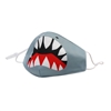 Boys' Shark Face Reusable Face Mask, 3D Grey/Red Fabric Cover with Pocket, Fun Kids' Mask, Multi-Pack