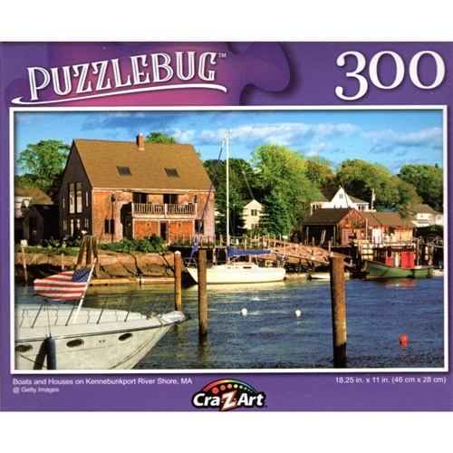 Boats and Houses on Kennebunkport River Shore, MA 300 Small Pc Jigsaw Puzzle