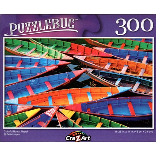 PuzzleBug Colorful Boats, Nepal 300 Small Pc Jigsaw Puzzle