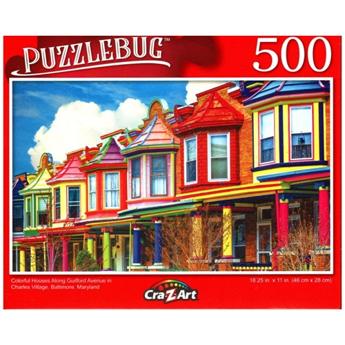 PuzzleBug Colorful Houses in Charles Village 500 Pieces Jigsaw Puzzle