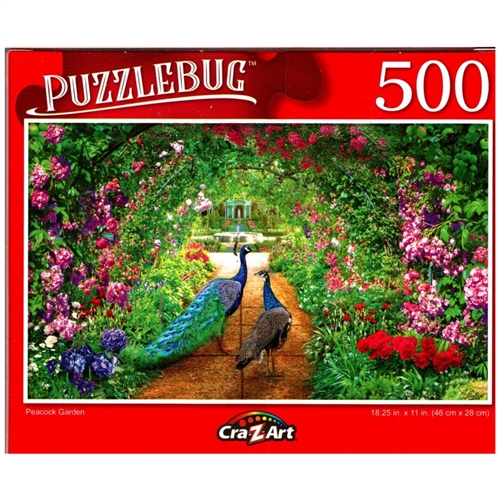 PuzzleBug Peacock Garden 500 Pieces Jigsaw Puzzle