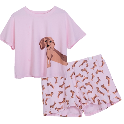 Dachshund Pajama Lounge Shorts & Crop Top Set