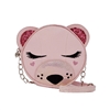 OMG Accessories Classy Bear Pink Round Canteen Crossbody Bag: Multi-Colored Novelty Handbag for Women