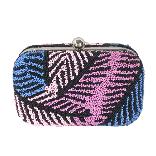 From St Xavier Palm Beaded Box Clutch