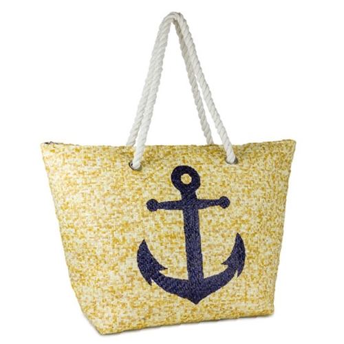 Nautical Anchor Beach Bag Packable Large Tote