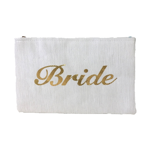 Magid Bride Script Bridal Straw Clutch