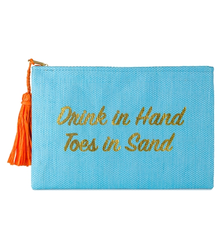 Magid Drink In Hand Toes In Sand Straw Clutch
