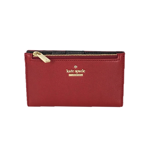 Kate Spade Mikey Leather Bifold Wallet Heirloom Red Dot