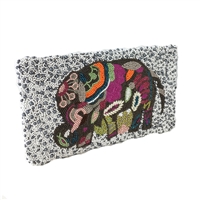 Clutch Me By Q Lucky Elephant Beaded Envelope Clutch
