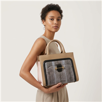 Jason Wu Designer Leather Satchel with Exotic Genuine Watersnake Panels, Convertible Top Handle Crossbody Bag
