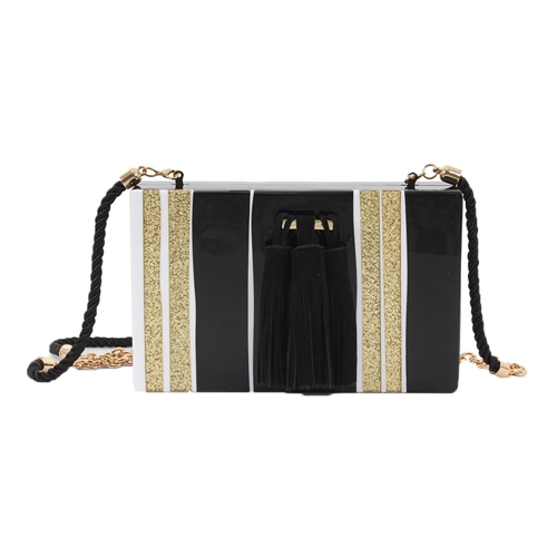 isti Drayton Glitter Stripe Box Clutch