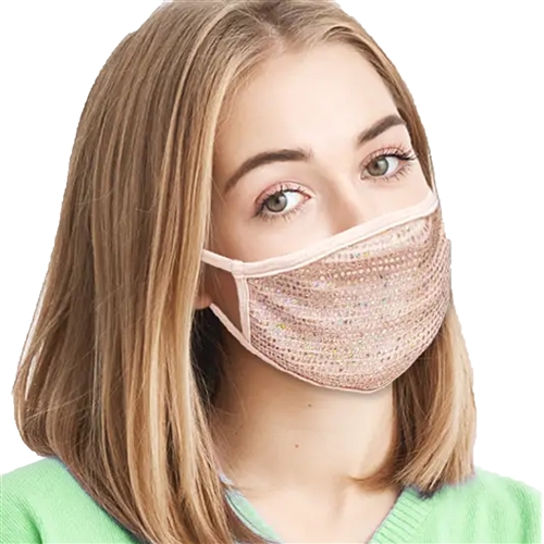 Bling Rhinestone 3 Layer Reusable Face Covering