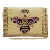 Mary Frances Buzzed Queen Bee Beaded Convertible Clutch Crossbody