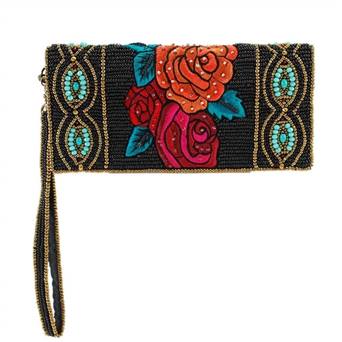 Mary Frances Frida's Flowers Beaded iPhone Wristlet Wallet