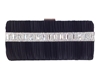 Sasha Crystal Satin Ruched Clutch Bag, Elegant Black Evening Handbag for Women, Special Occasion Party Accessory