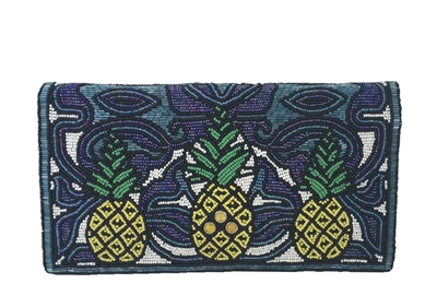 Mary Frances 'Pina Colada' Pineapple Beaded Clutch