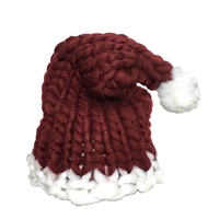 Chunky Finger Knit Santa Cold Weather Hat