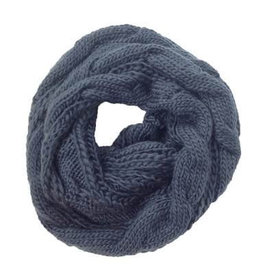 Cambridge Classic Cable Knit Infinity Scarf: Cozy Grey Chunky Knit ...