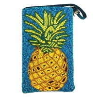 Tropical Pineapple Crush Club Bag Beaded Phone Crossbody