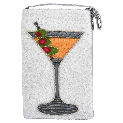 Martini Time Cocktail Club Bag Beaded Phone Crossbody