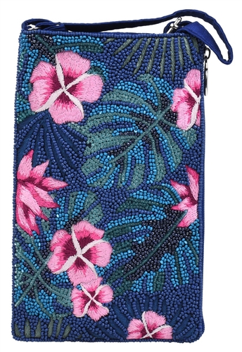 Mahalo Floral Club Bag Beaded Phone Crossbody