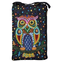 Hoot Wise Owl Bag  Beaded Phone Convertible Crossbody, Multi