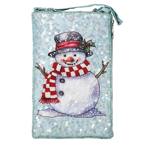 Sweater Weather Snowman Beaded Club Bag Holiday Phone Crossbody
