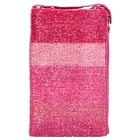 Pretty in Pink Club Bag Ombre Striped Beaded Phone Crossbody