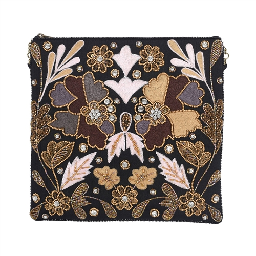 Florence Happy Hour Bag Floral Beaded Square Clutch Crossbody