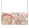 Floral Beaded Foldover Convertible Clutch Crossbody