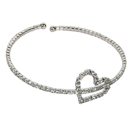 Davina Open Heart Crystal Cuff Bracelet