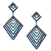 Lavern CZ Crystal Diamond-Shaped Drop Earrings