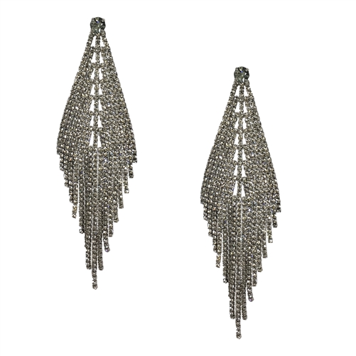 Evlin Crystal Fringe Statement Drop Earrings