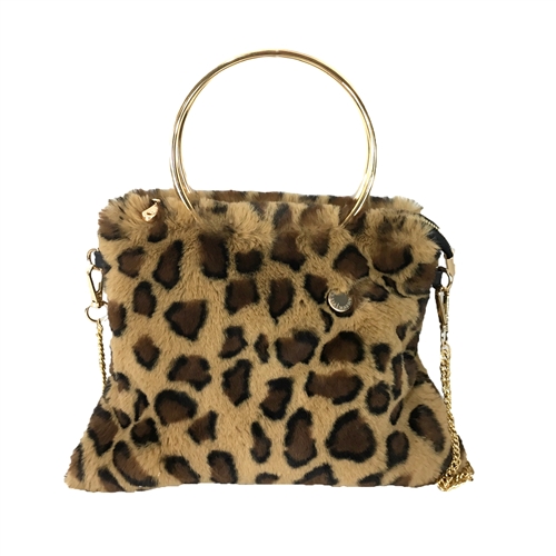 Alessia Massimo Chloe Faux Fur Ring Handle Convertible Crossbody