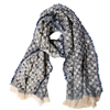 Nina Checkered Weave Knit Oblong Scarf