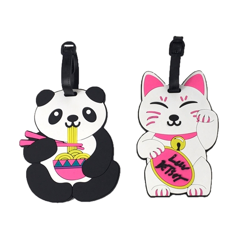 Luv Betsey Johnson Ramen Noodle Panda & Lucky Cat Duo Luggage Tag Set