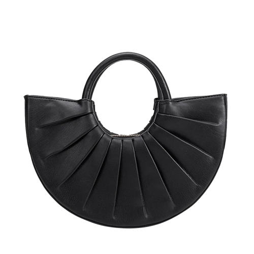 Melie Bianco Karlie Vegan Leather Semi Circle Top Handle Crossbody Bag