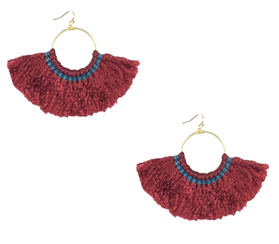 Namakol 'Celeste' Large Hoop Tassel Earrings