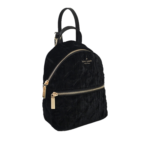 kate spade velvet mini backpack KSNY Natalie Backpack, Pomegranate Pink Crushed Convertible Crossbody, Luxurious Small Shoulder Purse For Women Crossbody Or Top Handle Size 7.9H X 6.7W X 3.7D Material Velvet Lining Natalia Crushed Velvet Mini Convertible