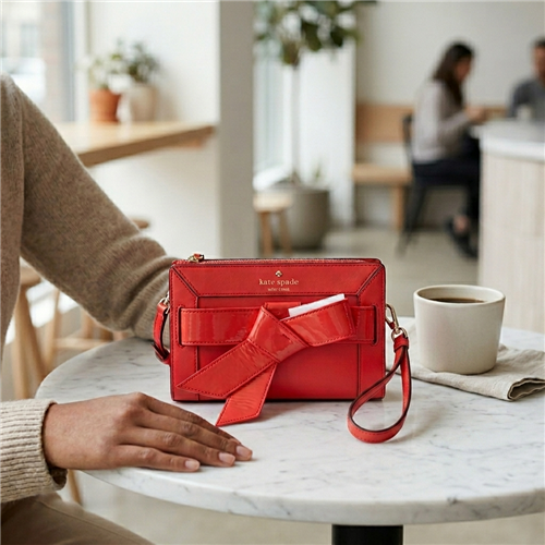 kate spade クラッチバッグ シェード キルテッド クラウド クラッチ Kate Spade New York Knott Bow Wristlet Clutch Red Pebbled Leather