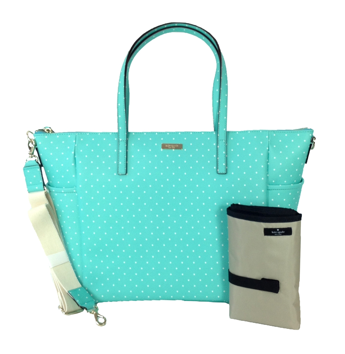 Kate Spade Grant Street Adaira Baby Bag, Fresh Air/Cream Dots